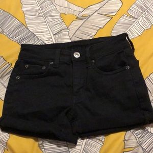 Black low waist shorts